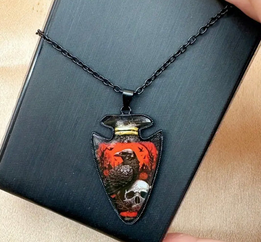 Raven Red Arrowhead Necklace