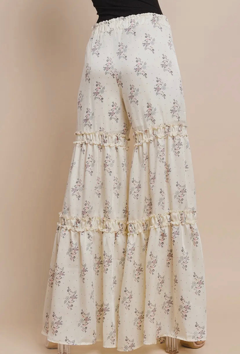 Floral Tiered Palazzo Pants