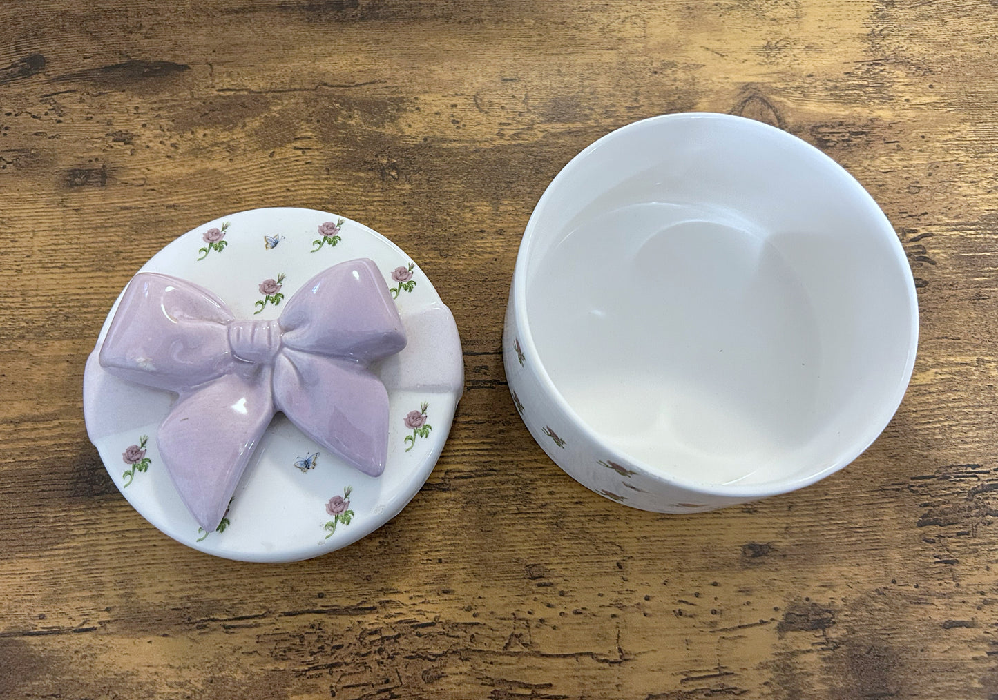 Purple Bow Ceramic Keepsake Box