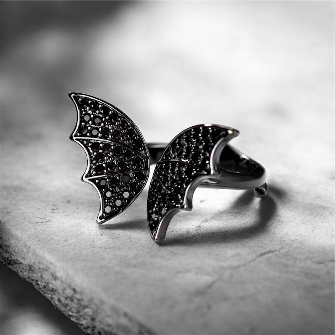 Rhinestone Bat Ring