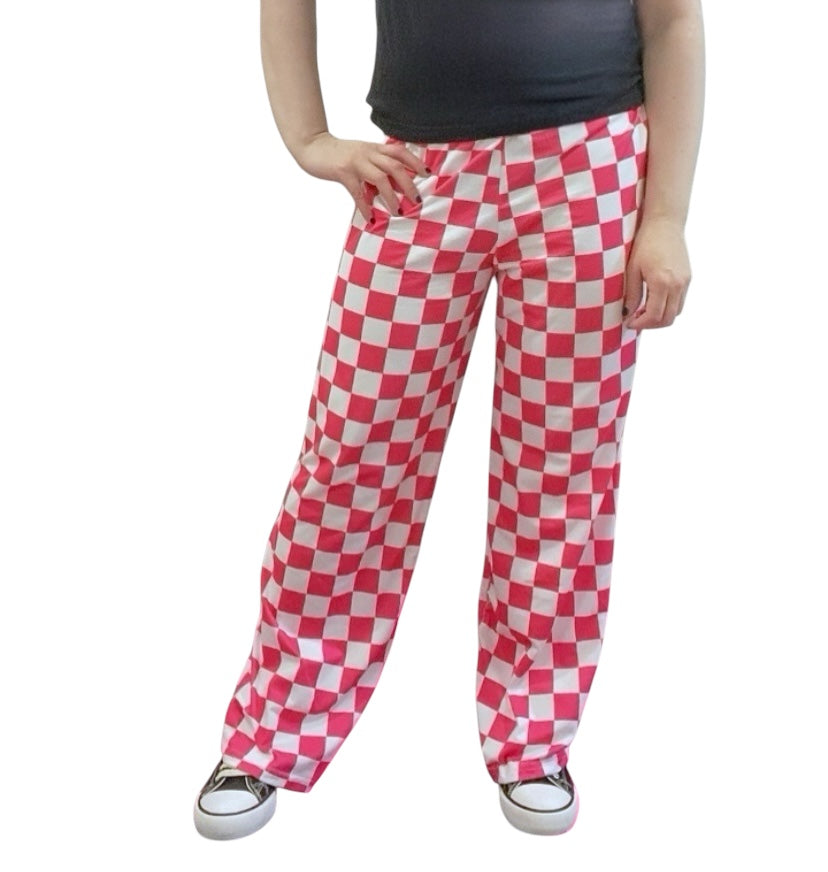 Pink Skater style Checkered Pants