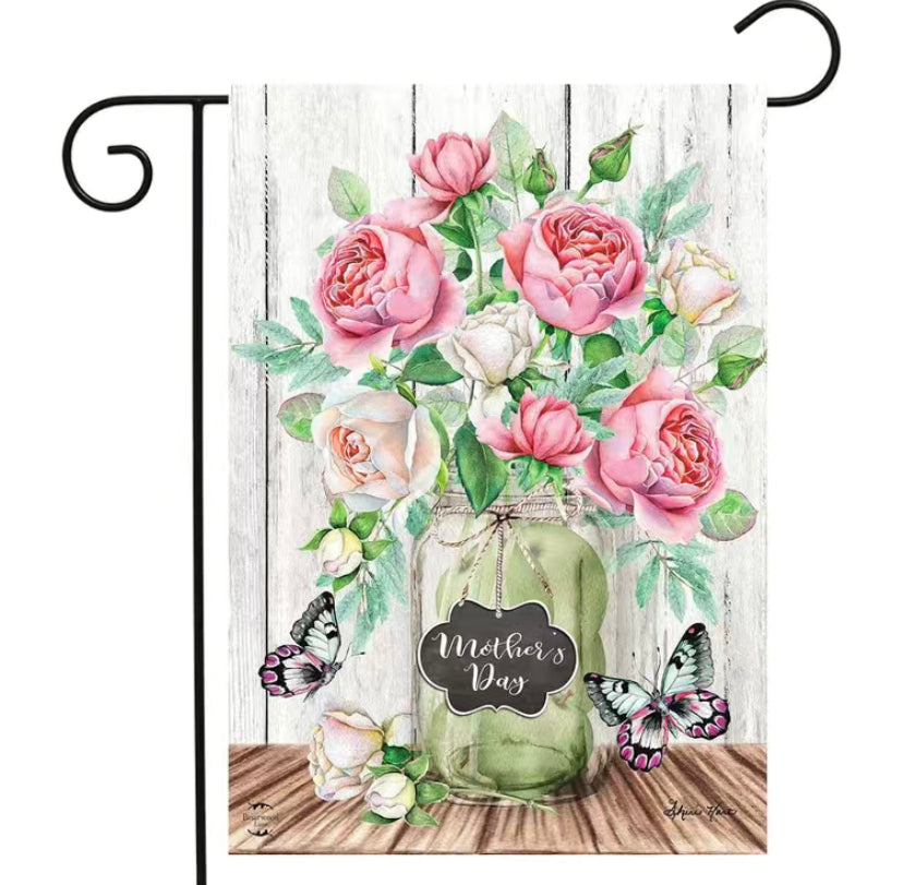 Mother’s Day flowers garden flag