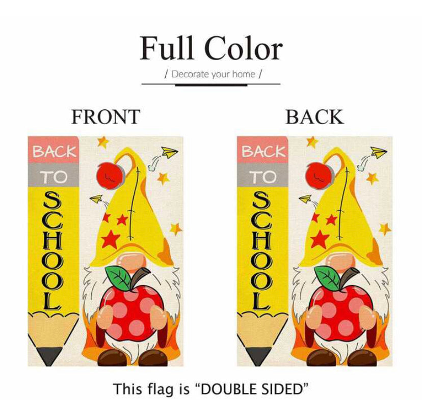 Back to school garden flag