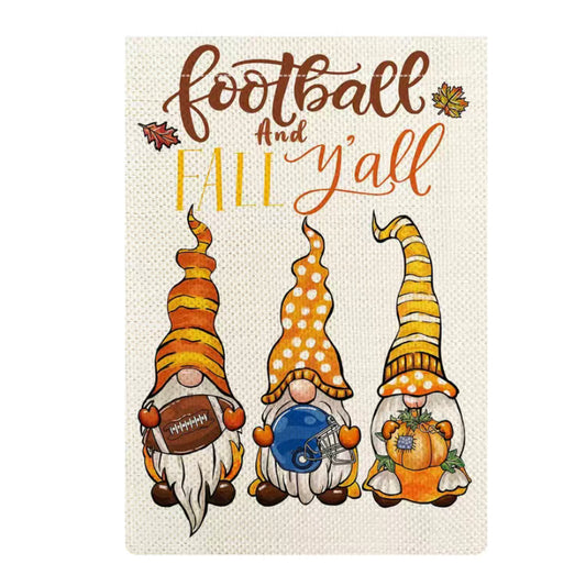 Football & Fall ya’ll Gnome garden flag