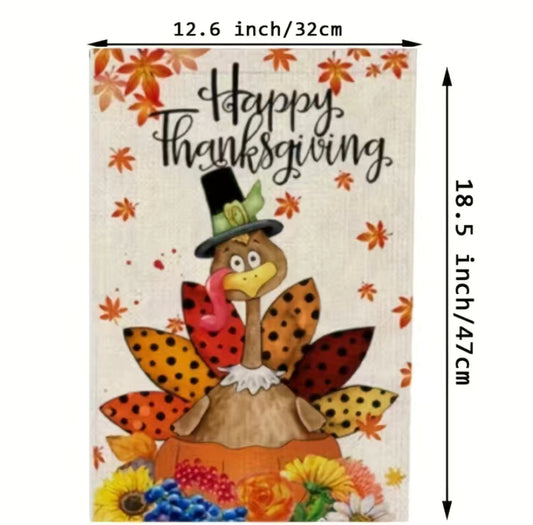 Happy Thanksgiving garden flag