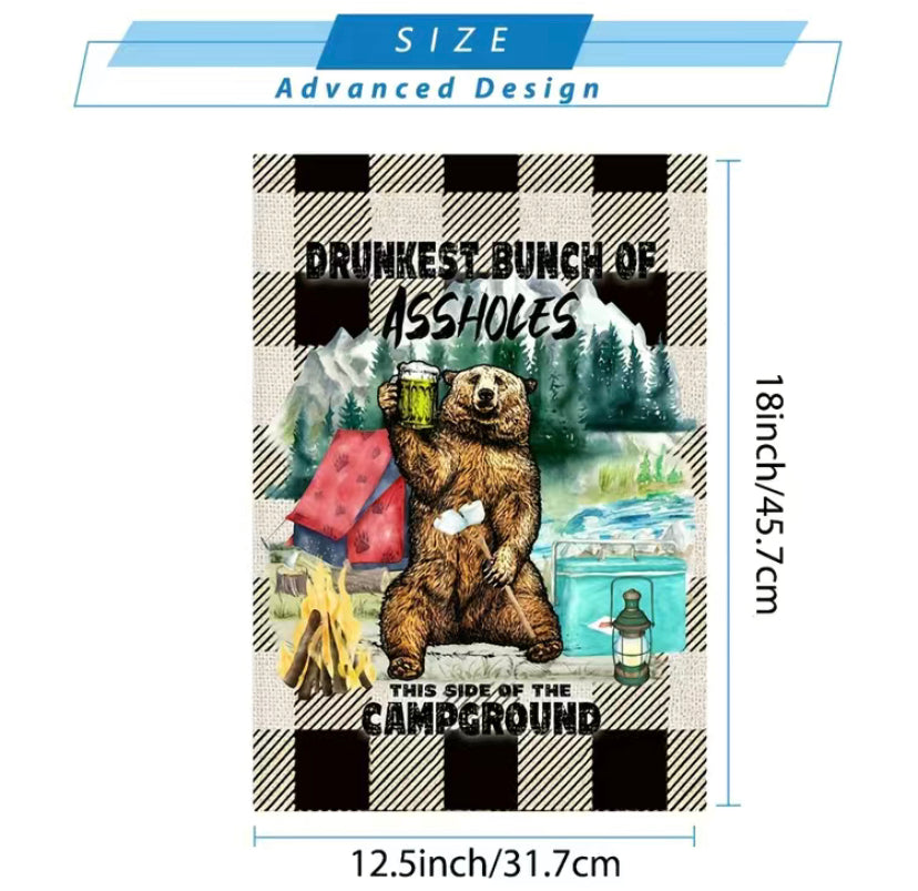 Drunkest Bunch garden flag