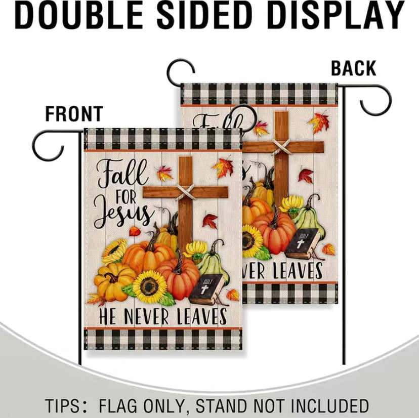 Fall for Jesus garden flag