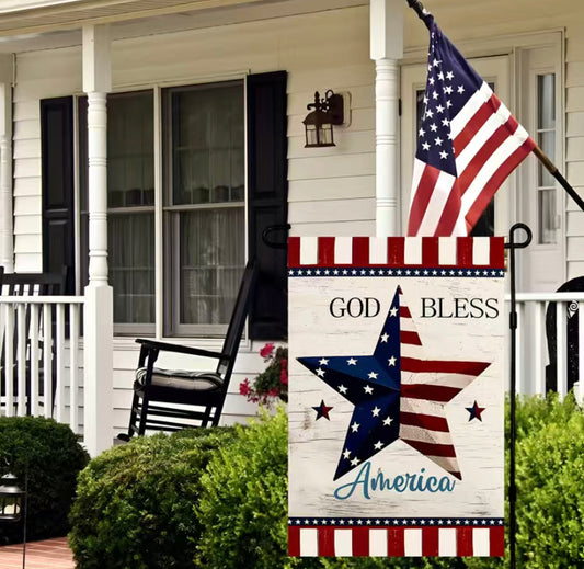 God bless America garden flag