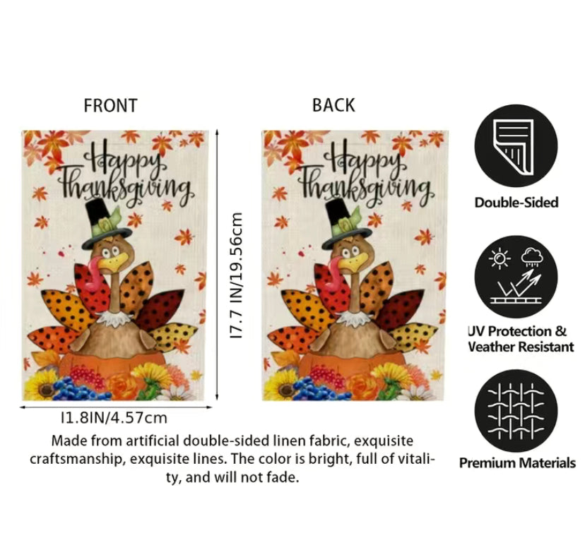 Happy Thanksgiving garden flag