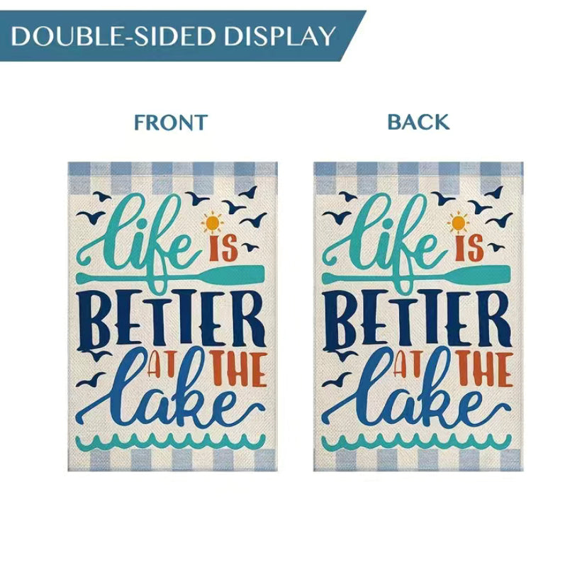 Life is Better At the lake garden flag