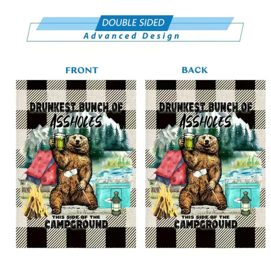 Drunkest Bunch garden flag