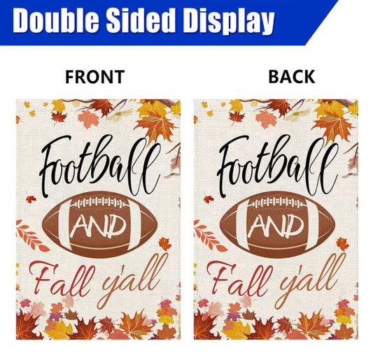Football & Fall Ya'll garden flag