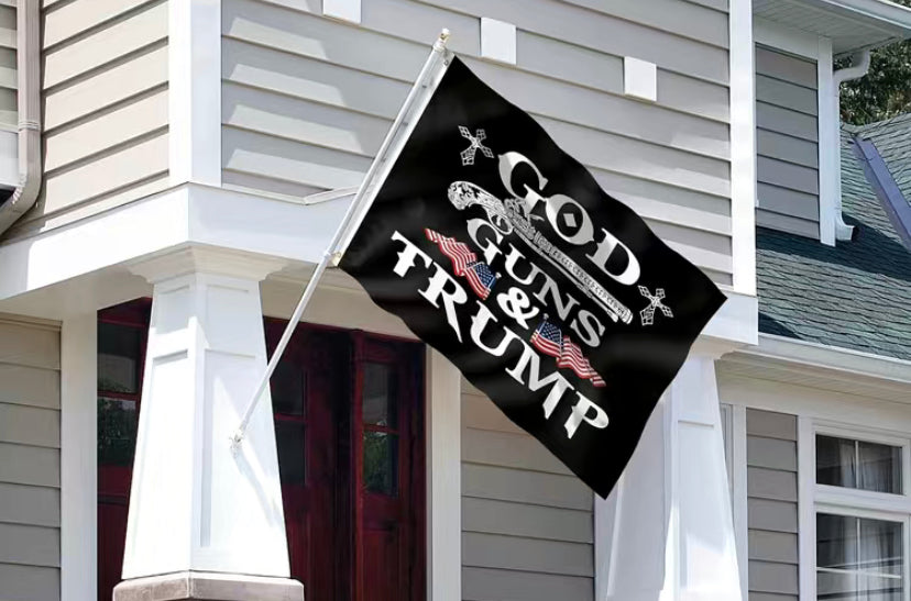 God Guns And Trump Flag