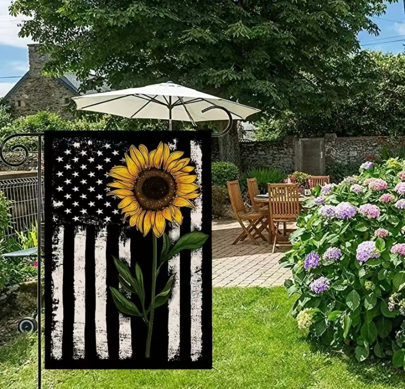 Sunflower garden flag