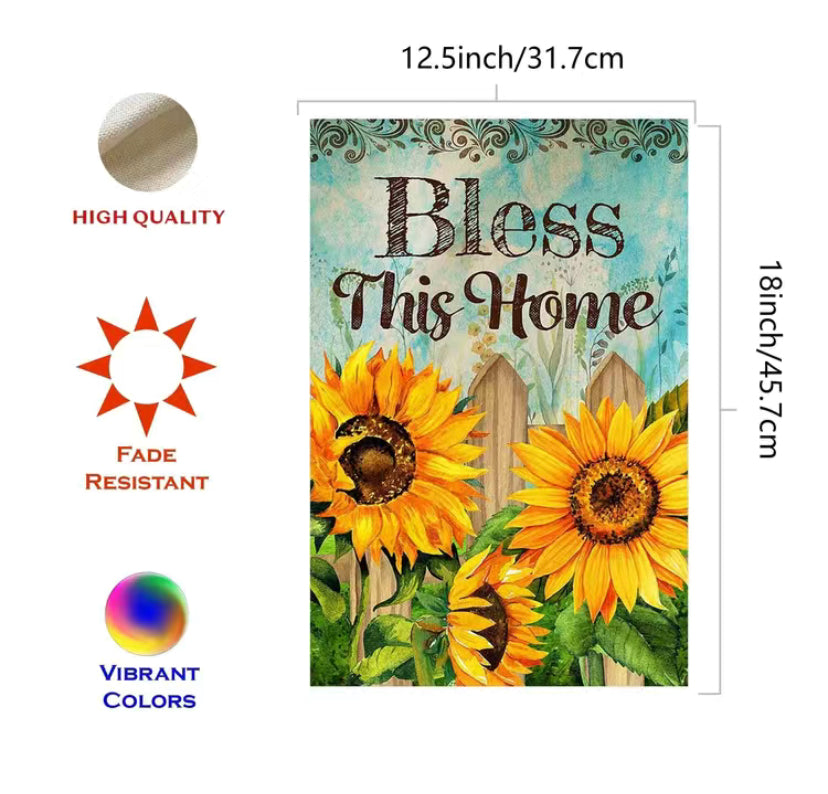 Bless this home garden flag