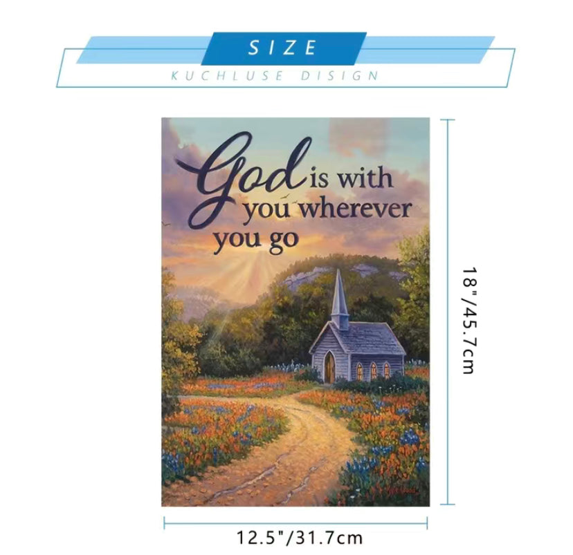 God is with you garden flag