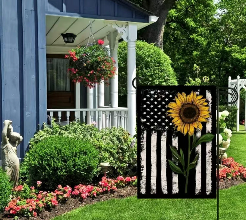 Sunflower garden flag