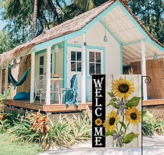 Welcome sunflowers garden flag