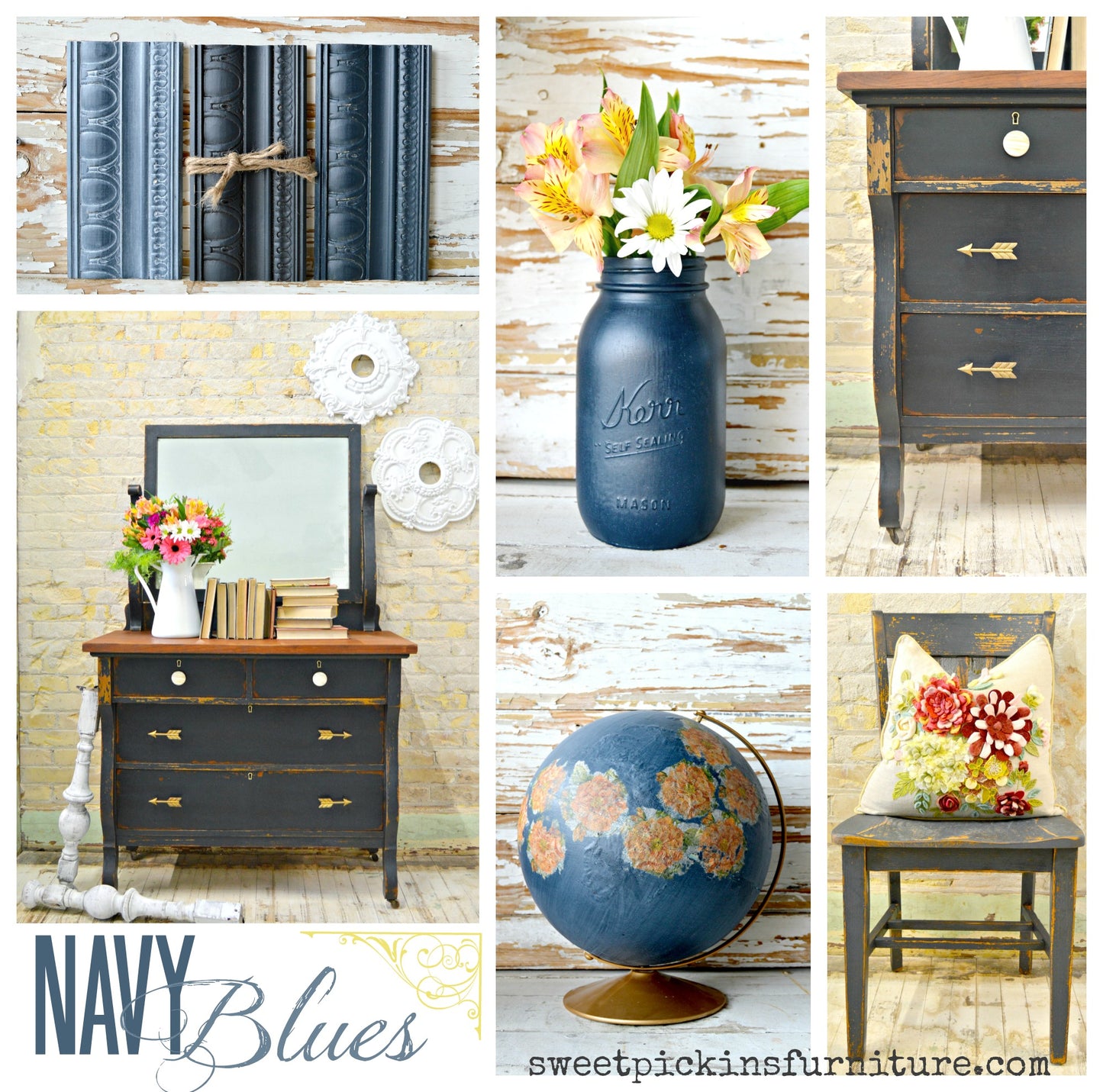 Navy Blues/ Sweet Pickins / Milk Paint