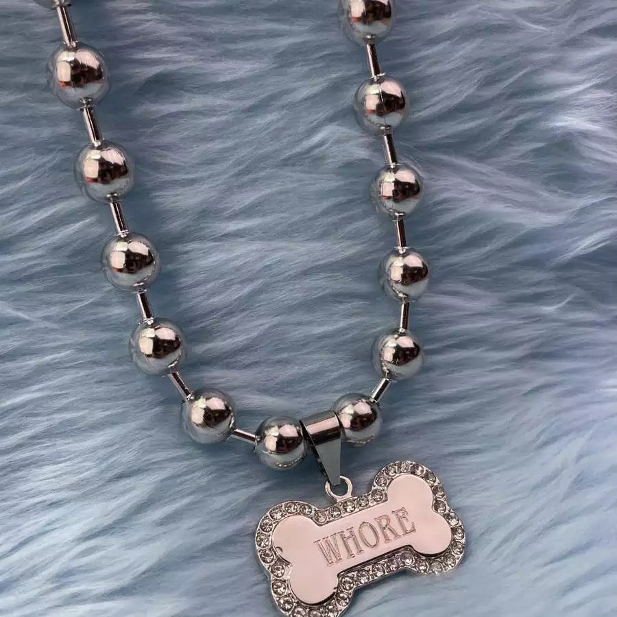 Whore dogbone necklace