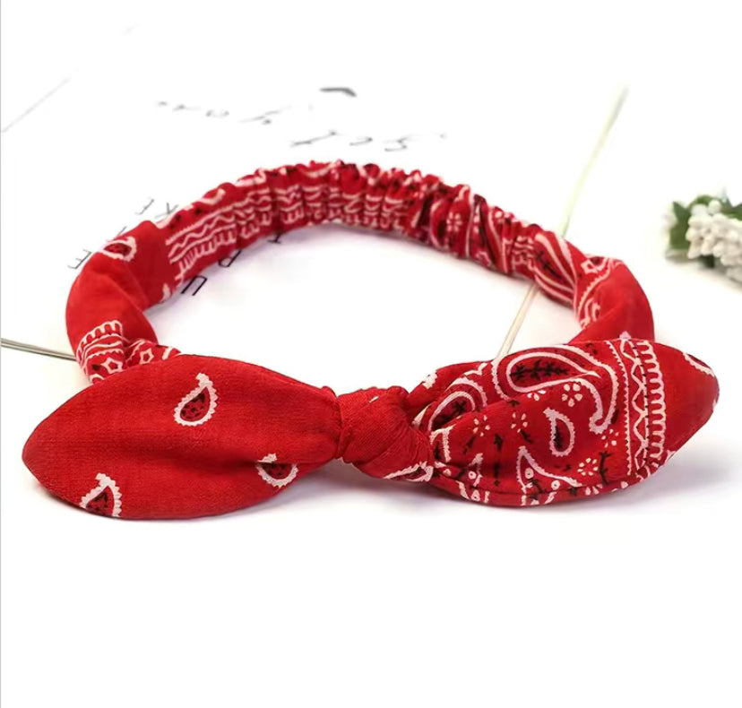Bandana, Headband, Bohemian, Fashion, Style, Trendy, Accessory, Hair accessory, Versatile, Casual, Chic, Comfortable, Soft, Breathable, Knot, Twist, Fashionable, Stylish, Hippie, Hair wrap