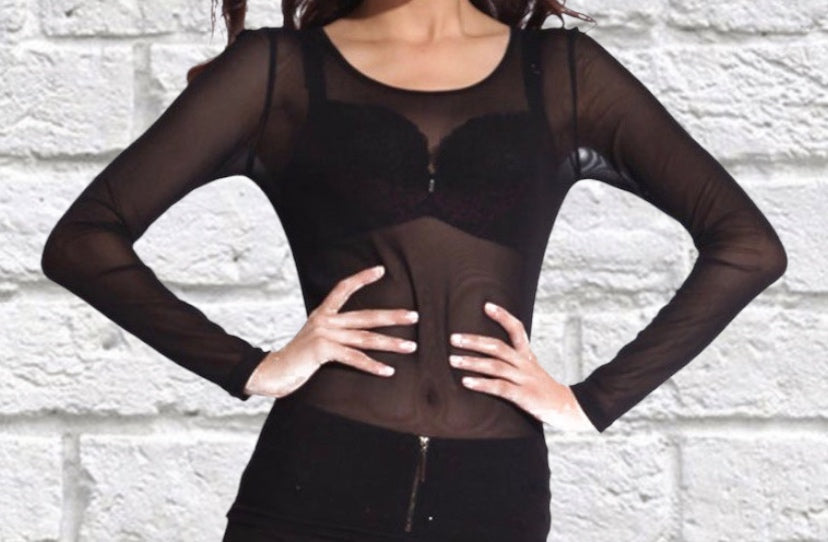 Fishnet long sleeve shirt