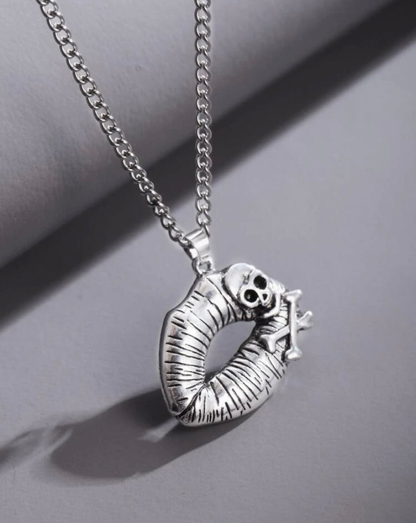 Lip crossbones necklace