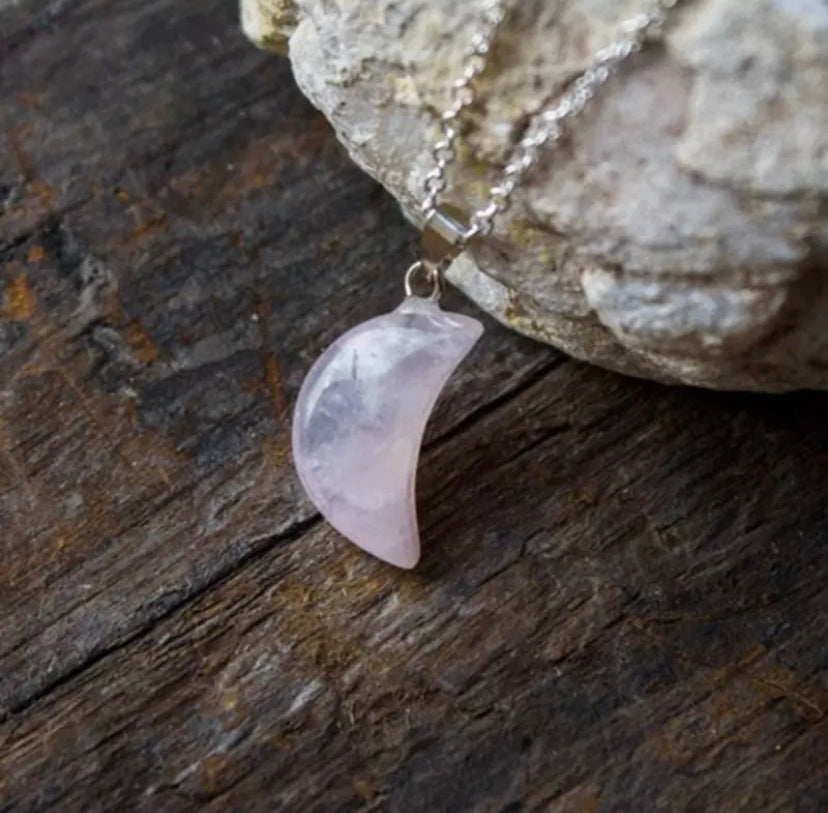 Moon Rose quartz necklace