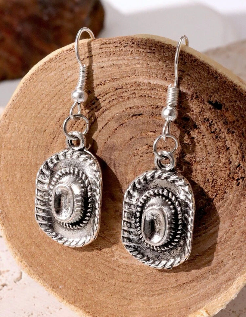 Cowboy hat earrings