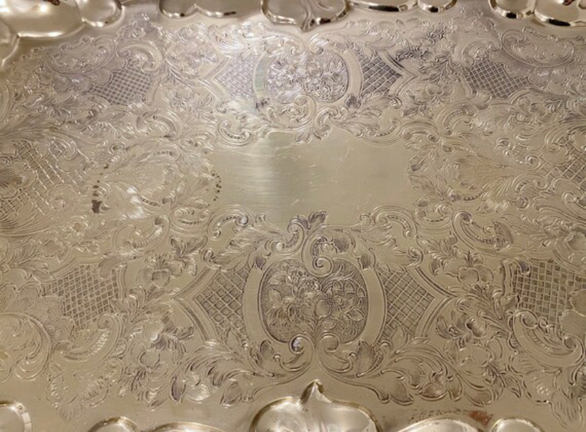 Large Metal Vintage Platter