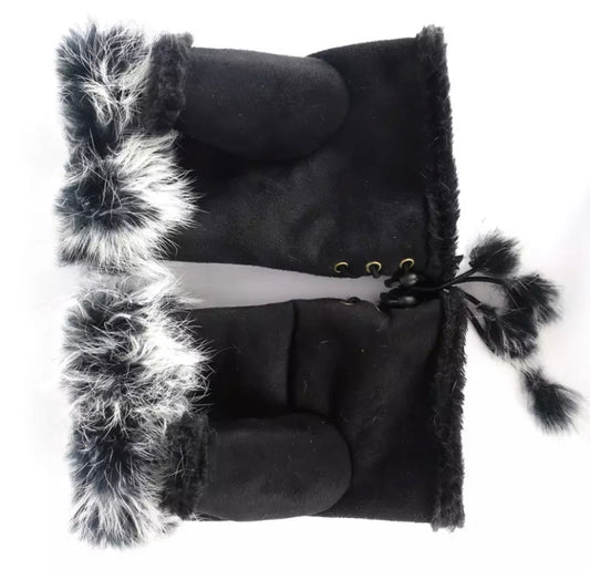 Faux fur Fingerless Gloves