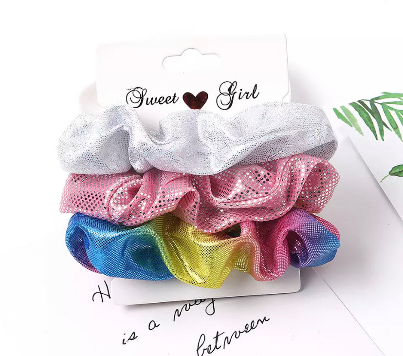 Sequin multicolor Scrunchie Pack 3 pcs