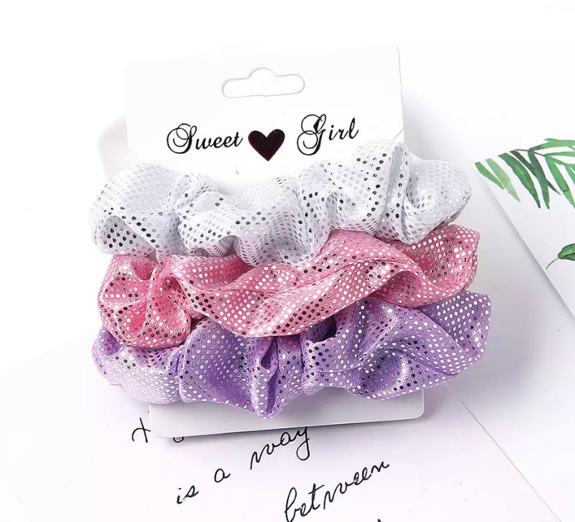 Sequin Scrunchie Pack 3 pcs