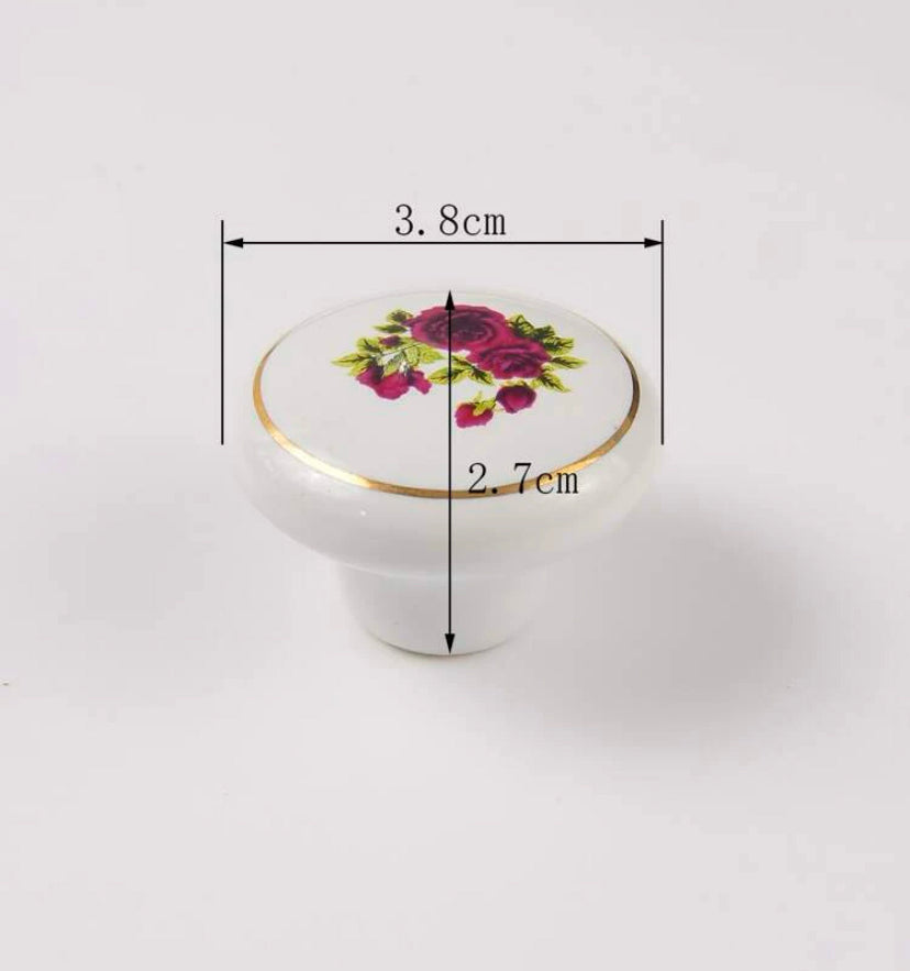 Floral knobs set of 6