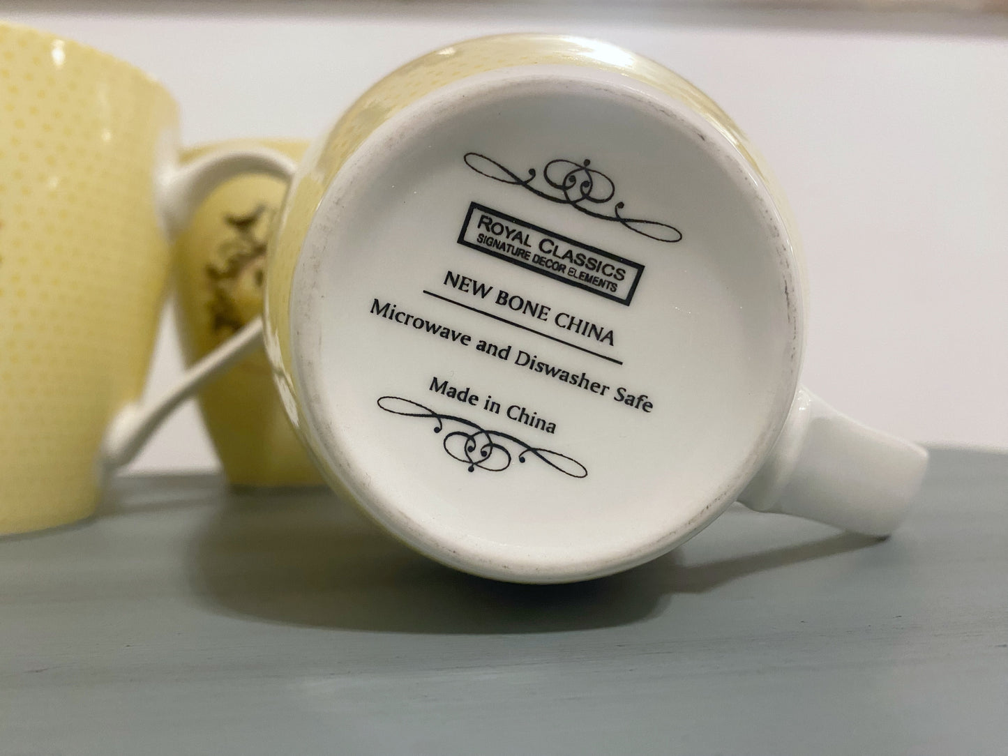 French Shabby Chic Mugs Set of 4