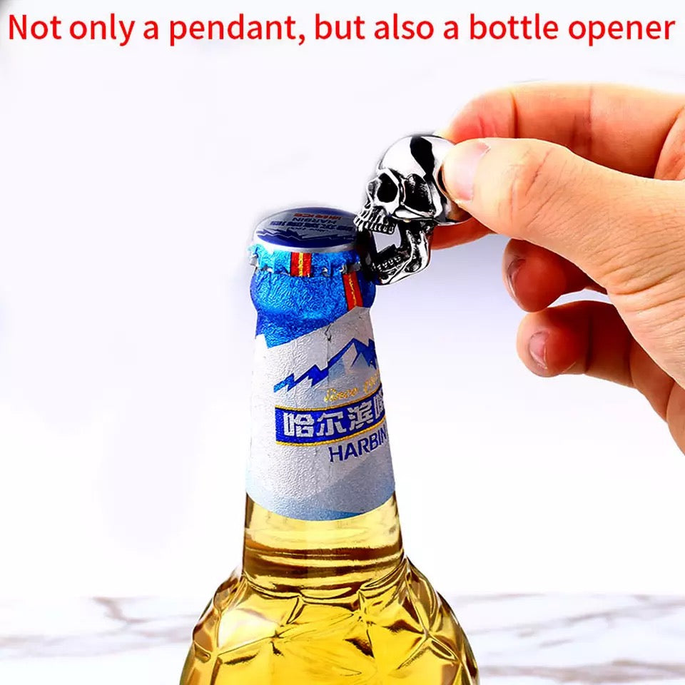 Skull Pendant Bottle Opener necklace