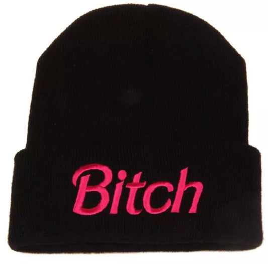 Bitch Beanie Statement Hat Edgy Headwear Attitude Beanie Bold Fashion Accessory Embroidered Beanie Unapologetic Style Confident Headpiece Sassy Beanie Unique Knitwear Streetwear Fashion Winter Headgear Feminist Apparel Urban Chic Beanie Youth Culture Fashion Hip Hop Influence Rebellious Knit Hat Bold Lettering Beanie Empowering Headwear Fashion Rebellion