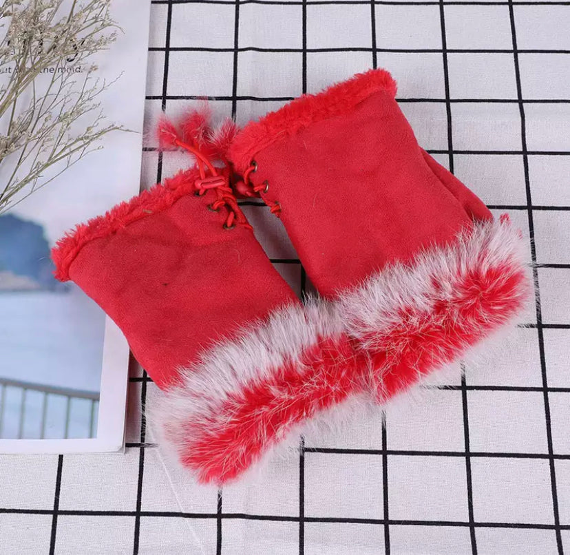 Faux fur Fingerless Gloves