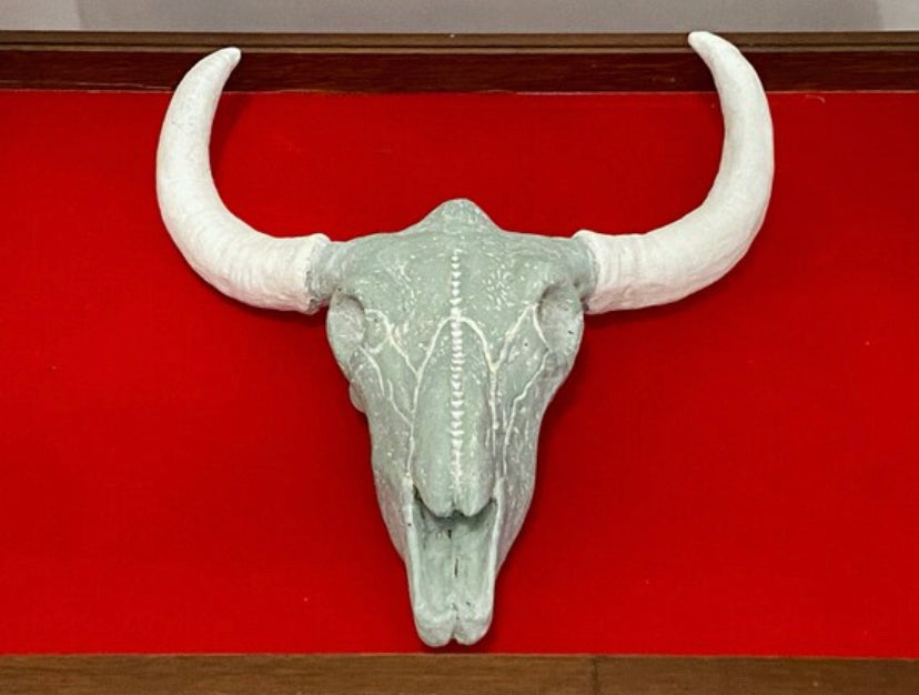 Hand painted Shabby Chic Bulls Head Decor