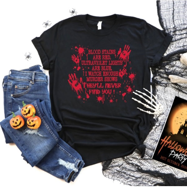 blood stains are red tshirt