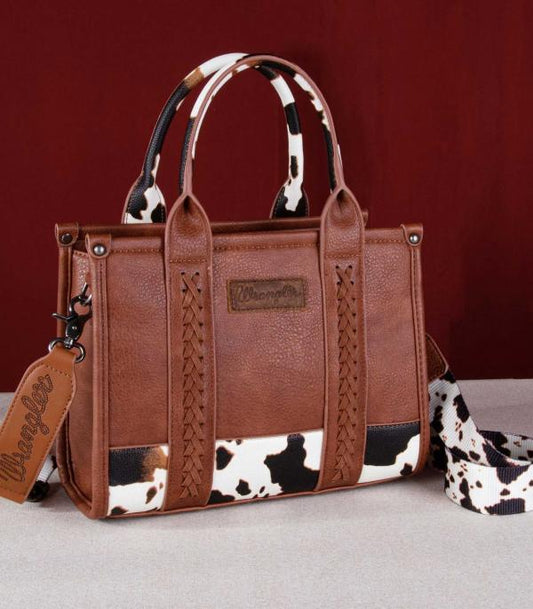 Wrangler Cow Pattern Tote Crossbody Bag