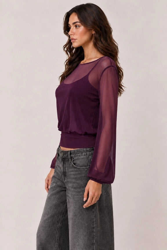 Bell Sleeve Top Wiith Cami Tank Y2K Style
