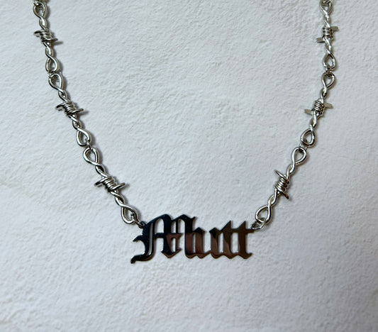 Mutt Barb Wire  Necklace
