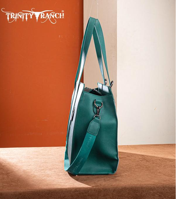 Teal Montana West Genuine Cowhide Concealed Carry Large Tote/ Crossbody