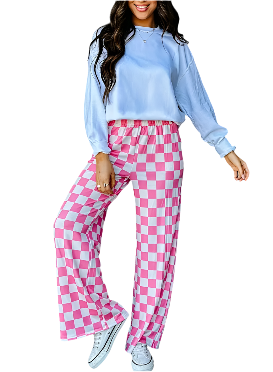 Pink Skater style Checkered Pants