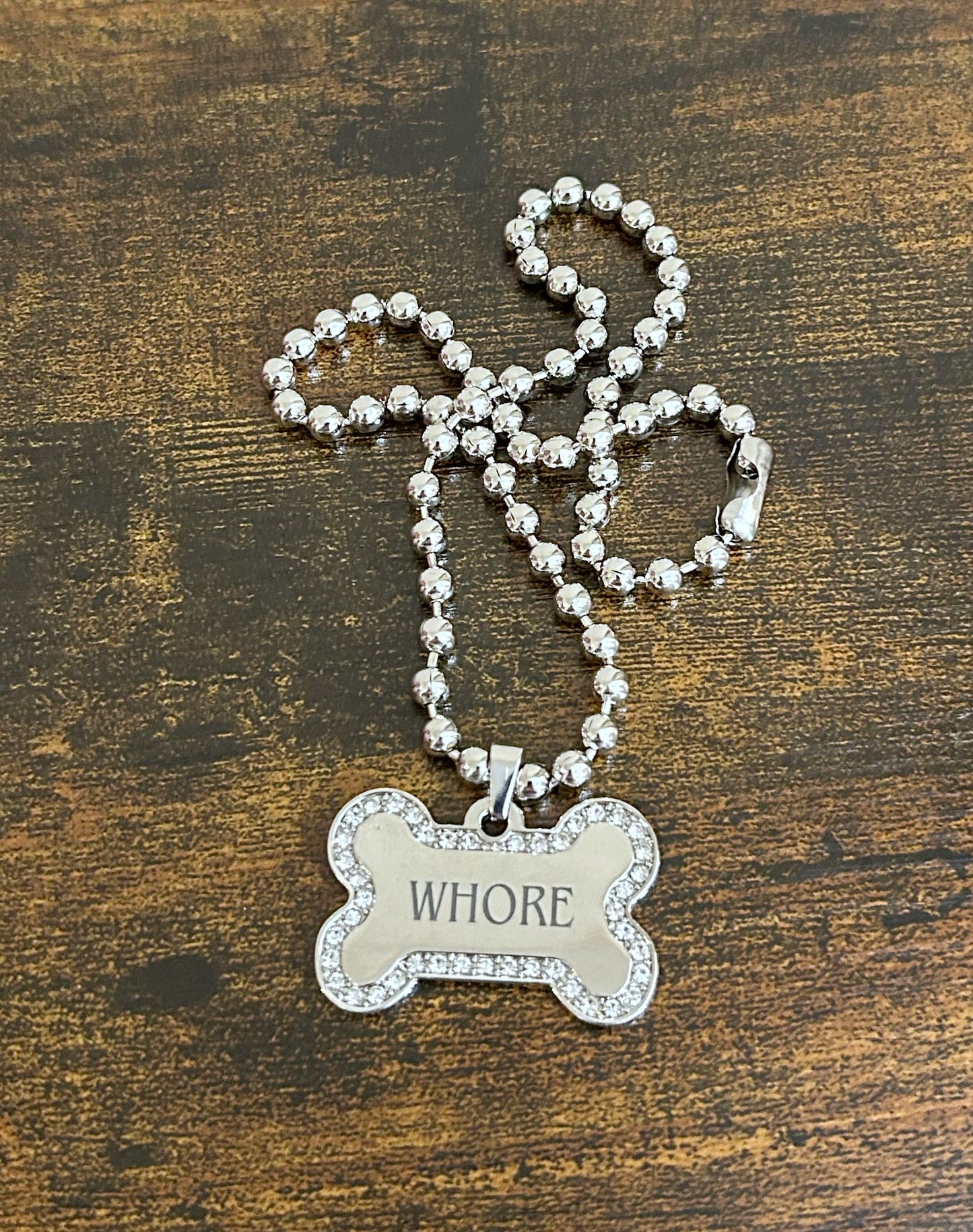 Whore dogbone necklace