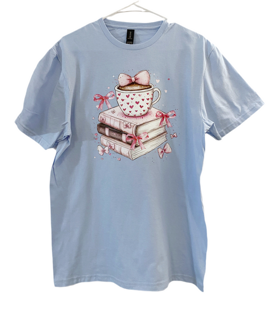 Pink Bows and books Graphic Tee