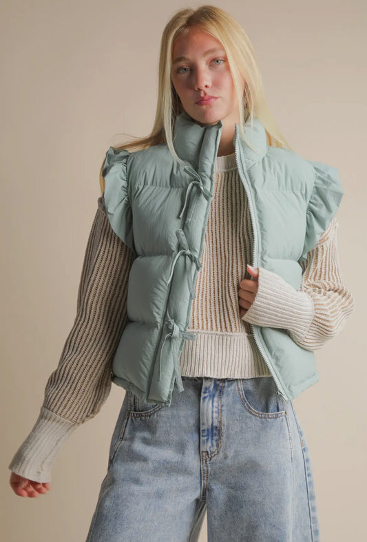 Sage Ruffle Vest