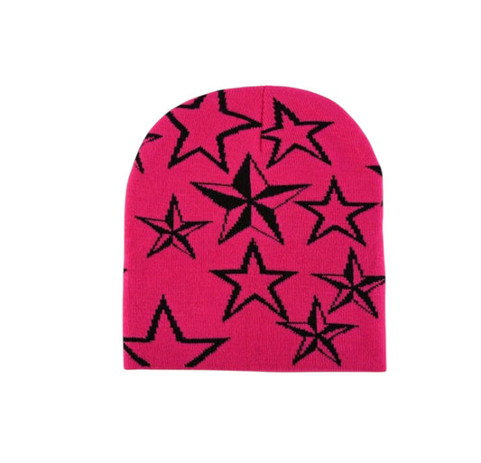 Pink Y2K Star beanie