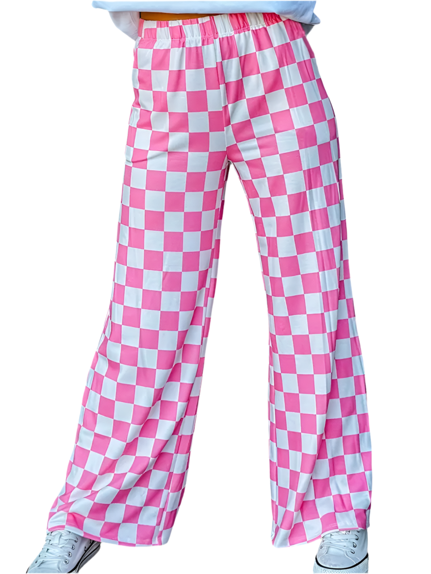Pink Skater style Checkered Pants